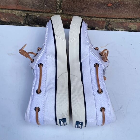 Sperry Bahama II Oxford SHIRT White Canvas Boat Shoe Size 5 NEW - Picture 5 of 9